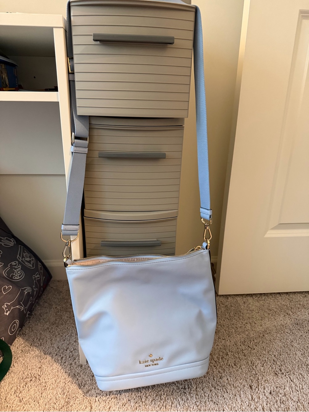 kate spade Light Blue Shoulder Crossbody Bucket Bag